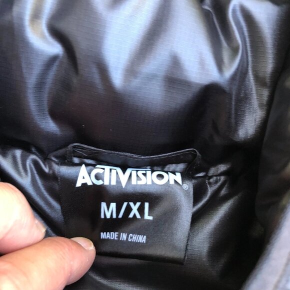 ACTIVISION Official Puffer Vest Jacket Men's M/XL Black Full Zip Winter Gaming - Picture 5 of 7